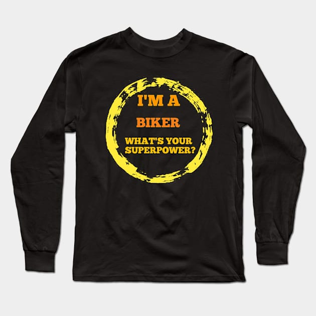 I'M A BIKER T-SHIRT FOR MEN ,BIKER T-SHIRT . Long Sleeve T-Shirt by Makkour